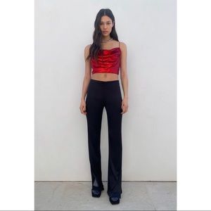 Zara Sequin Crop Top Red